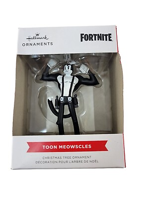 #ad Hallmark FORTNITE Toon Meowscles 2022 Christmas Tree Ornament NEW in Box $9.99