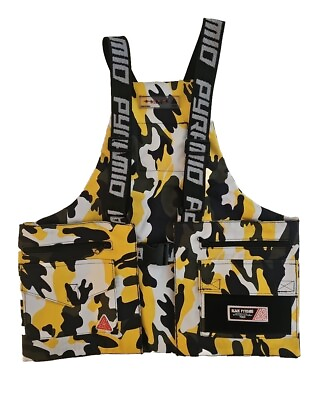#ad Black Pyramid Mens Yellow Camouflage Military Vest One Size Chris Brown Breezy $74.95