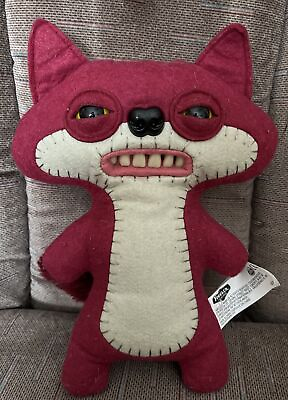 #ad Fuggler Funny Ugly Monster Spin Master Red 9” Maroon Suspicious Fox Animal Plush $14.69