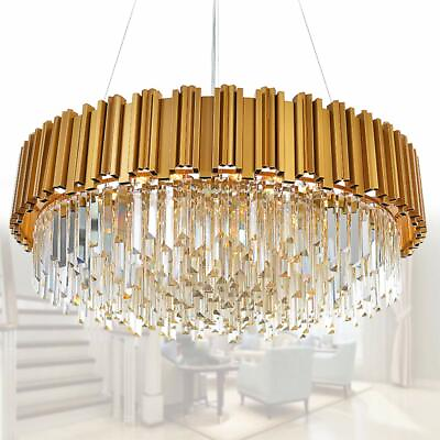 #ad Raindrop Gold Modern Crystal Chandelier Luxury Pendant Ceiling Lighting Fixtures $155.48