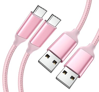 #ad 2 PACK 15FT USB Type C Charging Cable Pink Long Android Auto Cable USB A ... $21.96