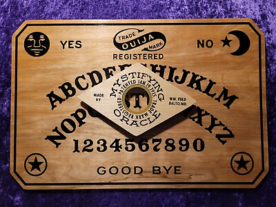 #ad 1917 William Fuld Ouija Board w Blonde Diamond Lens Planchette Antique Replica $119.95
