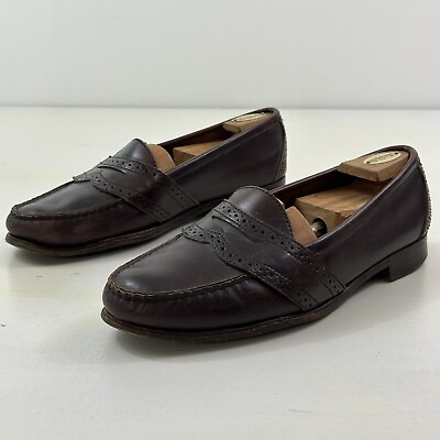 #ad Vtg POLO RALPH LAUREN PENNY LOAFERS Men 11.5 D BURGUNDY Wine Leather Shoes $49.99