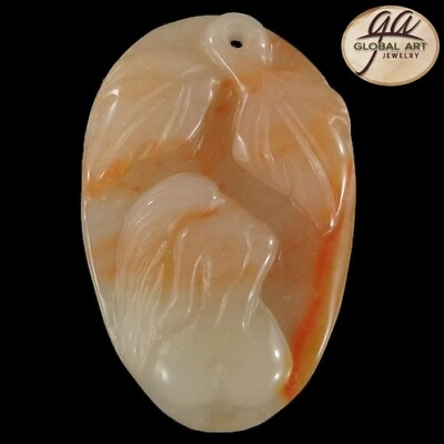 #ad BI05515# Hand Carved Goddess Multi color Jade Pendant Bead Gemstone $29.99