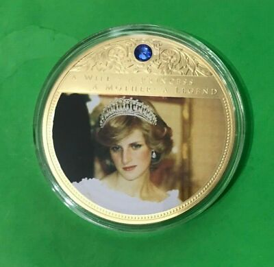 #ad PRINCESS DIANA: PORTRAITS OF A PRINCESS 70mm GOLD PLATED PROOF COIN $83.91