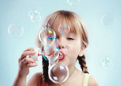 #ad Lovely little GIRL Children#x27;s fun Soap bubbles ART Russian NEW modern Postcard $2.99