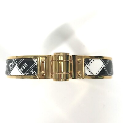 #ad Hermes Charnière Bracelet Accessory Bolduc Ribbon Bangle Gold cT 26 $496.12