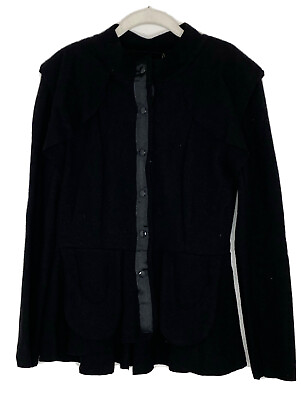 #ad Meerwiibli Sarah Maria Black Boiled Wool Blazer Jacket Size Sz Small New $82.50