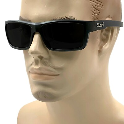 New LOCS Rectangular Gangster Black Shades Mens Sunglasses Cholo Dark Lens OG $11.99