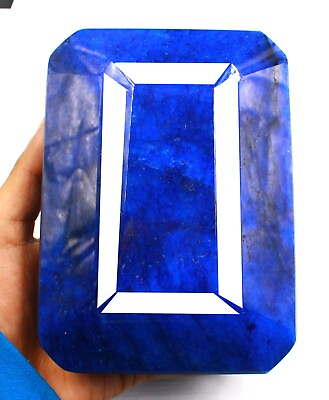 #ad 10000 11000 Ct Certified Natural African Blue Sapphire Emerald Cut Gems DKS $300.53
