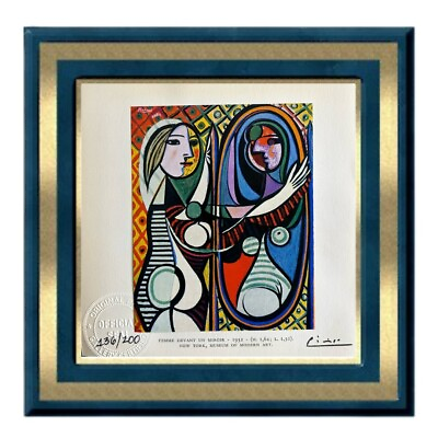 #ad Pablo Picasso Original Signed Print Hand Tipped Girl before a Mirror 1932 $115.00