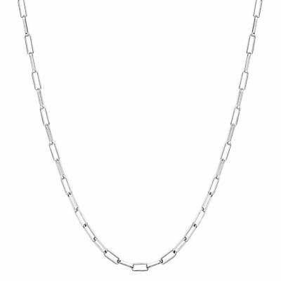 #ad 3MM Solid 925 Sterling Silver Italian Paperclip Rolo Chain Necklace Italy 7quot; 30quot; $11.99
