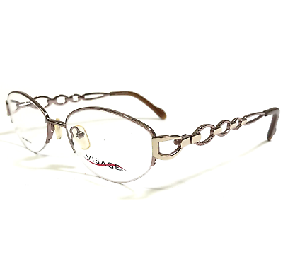 #ad Visage Eyeglasses Frames Jersey PNK Rose Gold Champagne Gold Oval 52 17 130 $49.99