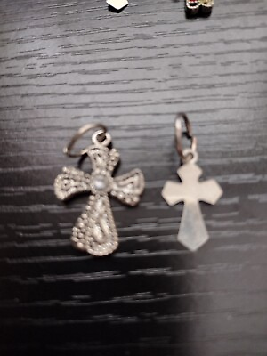 #ad Silver Tone Cross Charms $11.00