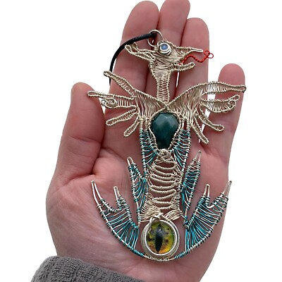 #ad Fashion Crystal Firebird Phoenix Evil Eye Flame Pendant Necklace Creative Gift $188.00