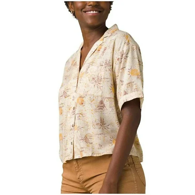 #ad PrAna Iguala Top Golden Hour Escape Size XS Relaxed Button Up Top NEW $69 $18.00