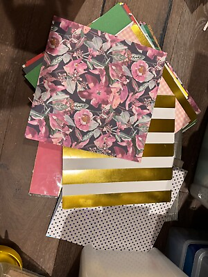 #ad 100 assorted brands colors and designs of 12x12 Scrapbook Paper sheets $12.00