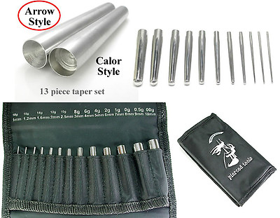 #ad Insertion Tapers 13pc Set 18g 00g Arrow Style Surgical Steel Piercing Expanders $35.95