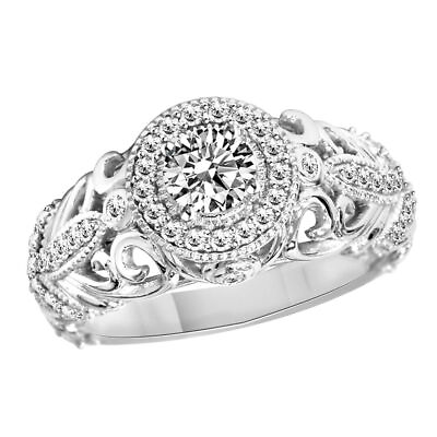 #ad 0.70 Ct Vintage Antique Art Deco Engagement Ring 10K White Gold $395.59