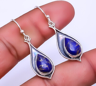 #ad Copper Lapis Lazuli 925 Sterling Silver Bali Earring 1.64quot; E 9327 105 3 $23.99