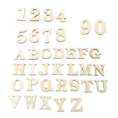 #ad 124 Pcs M Wooden Letter Sticker Self Adhesive Alphabet by Numbers $10.38