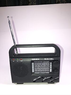#ad Radio Dynamo Solar and hand crank Model Har 001A Am Fm vintage for power outage $12.78