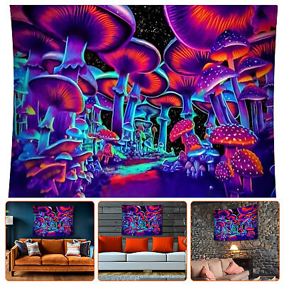 #ad Trippy Wall Hanging Tapestry Psychedelic Home Room Decor Mushroom Colorful Art $6.60