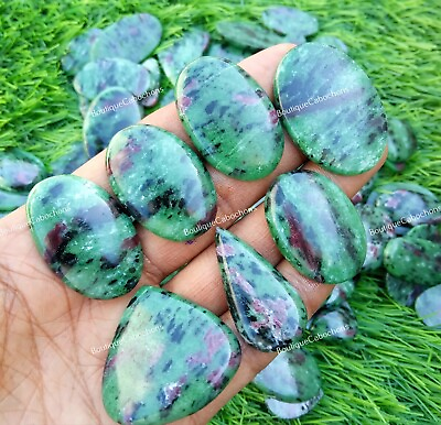 #ad 100% Natural Ruby Zoisite Cabochon Loose Gemstone Wholesale Lot $19.79