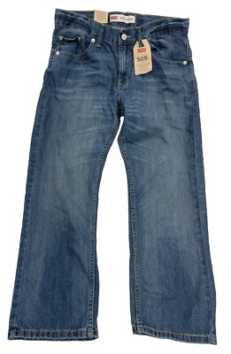 #ad NEW Levi#x27;s 505 Straight Regular 10H Husky Denim Jeans Boys 10 H W 30 X L 26 $13.74