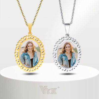 #ad Vnox Women Free Personalize Photo Necklaces Custom Picture Image Pendant Gift $10.95