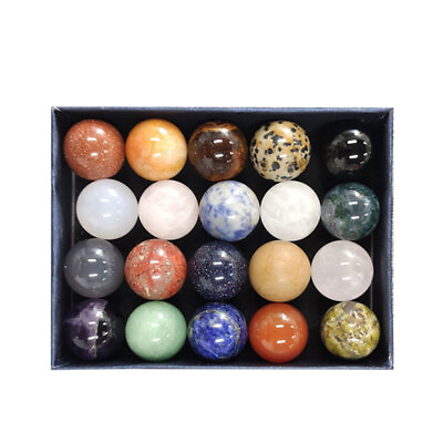 #ad 20pcs Wholesale Mixed Natural Ball Quartz Crystal Sphere Reiki healing 16mm Box $18.99