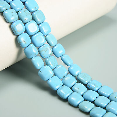 #ad Blue Turquoise Smooth Square Beads Size 10mm 15.5#x27;#x27; Strand $8.49