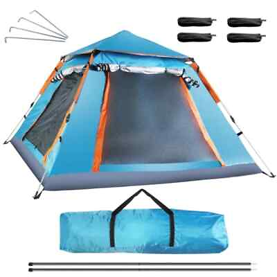 #ad 4 5 Person Camping Tent Outdoor Foldable Waterproof Tent with 2 Mosquito $76.55