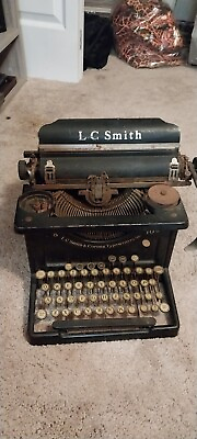 #ad Vintage 1920s LC Smith Corona Black Typewriter LLC 8 10 From Ga Gov Mansion $169.70