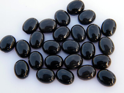 #ad 5 Pcs Lot Natural BLACK ONYX 12x16 mm Oval Cabochon Loose Gemstone AS 4 $17.21