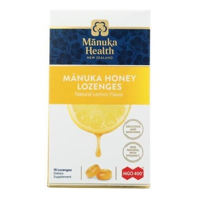 #ad Manuka Health Manuka Honey Lozenges Natural Lemon Flavor Mgo 400 15 Count $7.49