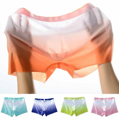 #ad Mens Men Ice Silk Seamless Boxer Briefs Pouch Underwear Shorts Trunks Underpants $7.69