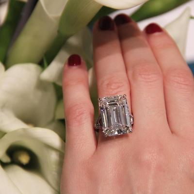 #ad 20 Carat Emerald Cut Colorless D Flawless Clarity CZ Wedding Engagement Ring $285.00