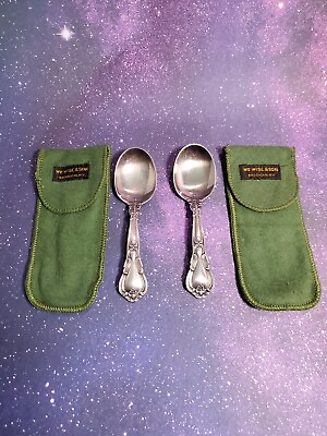 #ad W.M. Wise amp; Son Sterling Silver Toddler Baby Spoon Pair Engraved VTG Victorian $99.99