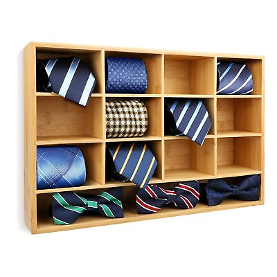 #ad Tie Organizer BoxTie Storage and Tie Holder for MenMultifunctional Wall Mou... $42.79