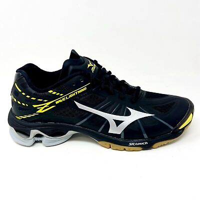 #ad Mizuno Wave Lightning Z Black Silver Yellow Womens Traction Volleyball Shoes $59.95