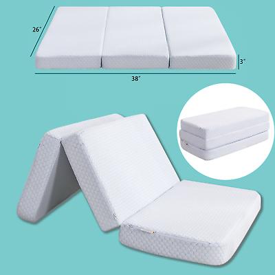 #ad Portable Memory Foam Mattress Topper Tri Fold Pack n Play Mattress Pad for Graco $29.99