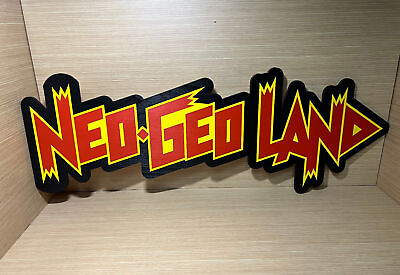 #ad XXL SIZE NEO GEO LAND Logo Sign in Wood Wall display Aes mvs cd $390.00