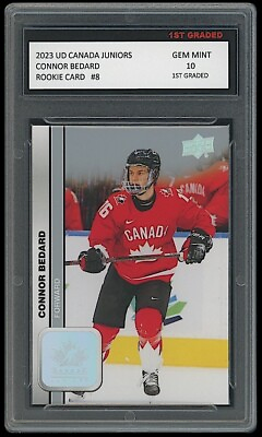 #ad #ad Connor Bedard 2023 Upper Deck UD Canada Juniors 1st Graded 10 NHL Rookie Card #8 $107.99