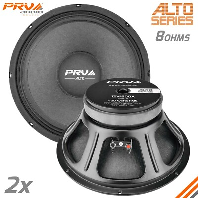 #ad 2x PRV Audio 12W800A Midrange ALTO Car Audio 12quot; Woofer Speakers 8 Ohms PRO 800W $169.82