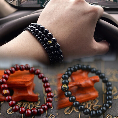 #ad Simple 8mm Wood Beads Carved Buddha Bracelet Handmade Charm Bracelet Jewelry Pe $1.25