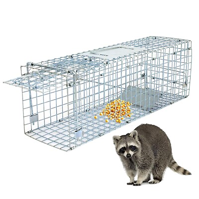 #ad Live Animal Trap Extra Large Rodent Cage Garden Rabbit Raccoon Cat 24quot;X8quot;X 7.5quot; $27.58