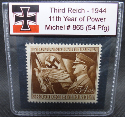 #ad Nazi Germany WW2 1944 Stamp 11th Year of Power Third Reich Reichspfennig Rare $11.88