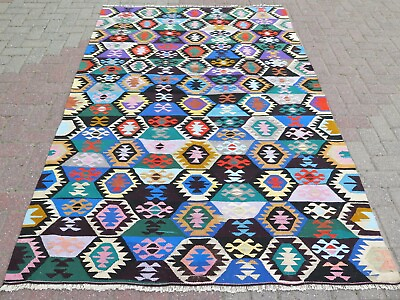 #ad Vintage Turkish Blue Color Kilim Large Rugs Tapi 61quot;x91quot; Area Rug Kelim Carpet $424.15