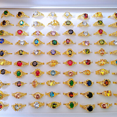 #ad Wholesale Shining Zircon Crystal Rings Mixed Rings Bulk Lots Engagement Wedding $9.99